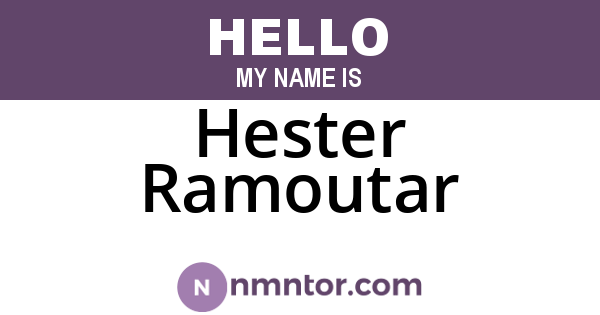 Hester Ramoutar