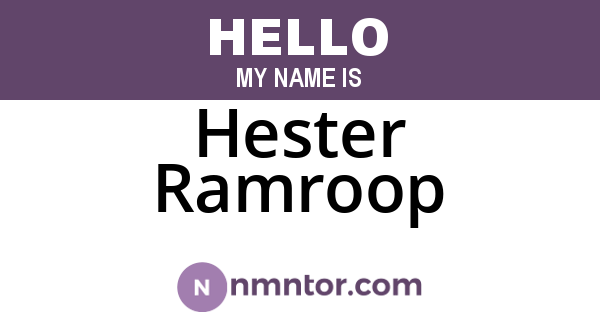 Hester Ramroop