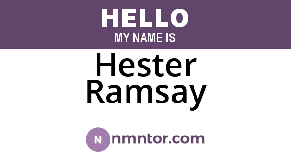 Hester Ramsay