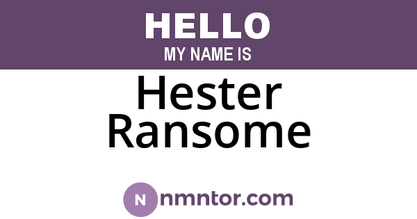 Hester Ransome
