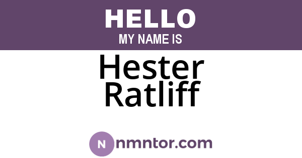 Hester Ratliff