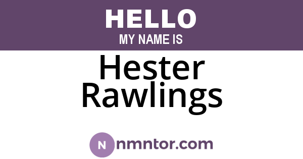 Hester Rawlings