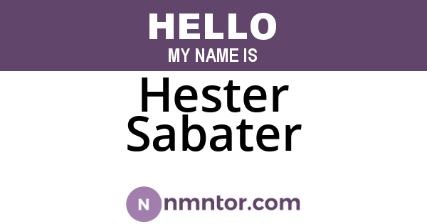 Hester Sabater