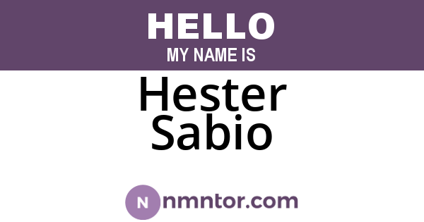 Hester Sabio