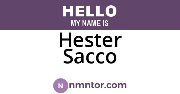 Hester Sacco