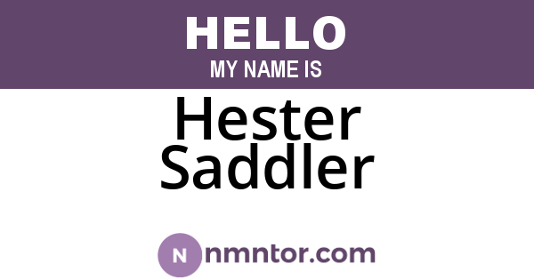 Hester Saddler