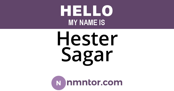 Hester Sagar