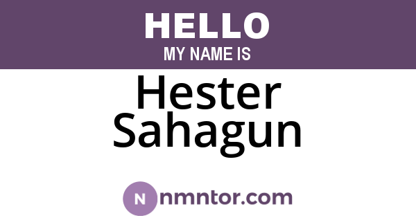 Hester Sahagun