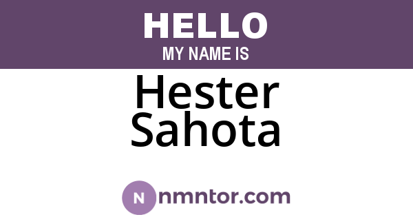 Hester Sahota