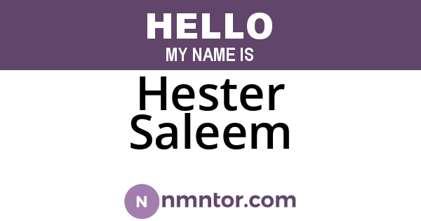 Hester Saleem