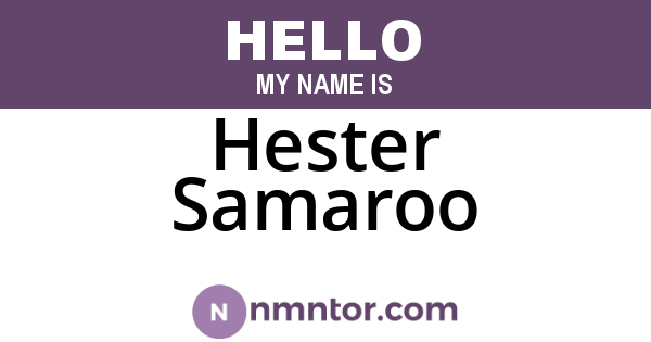 Hester Samaroo