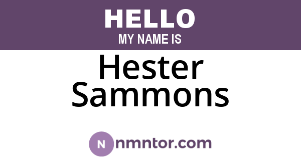 Hester Sammons