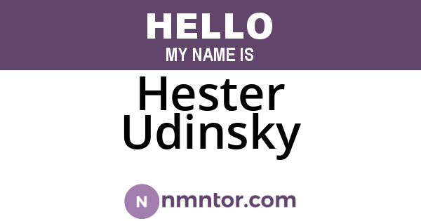 Hester Udinsky