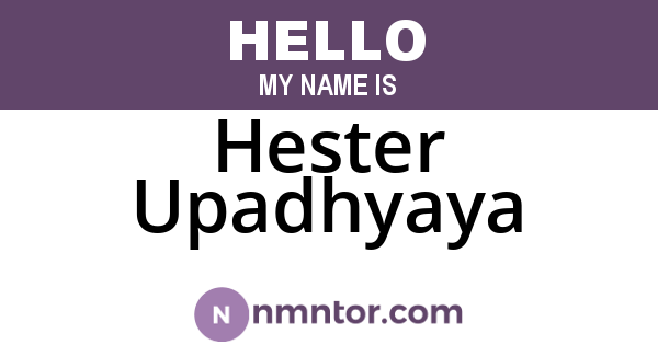 Hester Upadhyaya