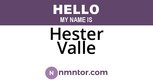 Hester Valle