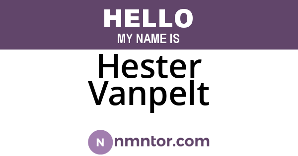 Hester Vanpelt