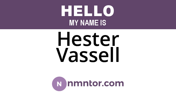 Hester Vassell
