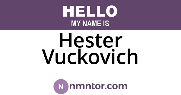 Hester Vuckovich