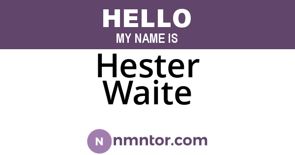 Hester Waite
