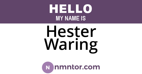 Hester Waring