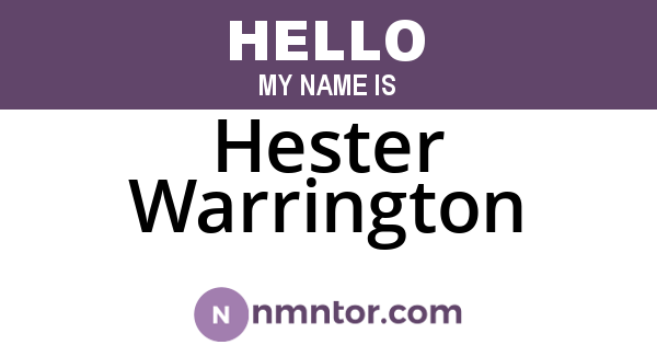Hester Warrington