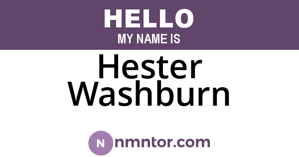 Hester Washburn
