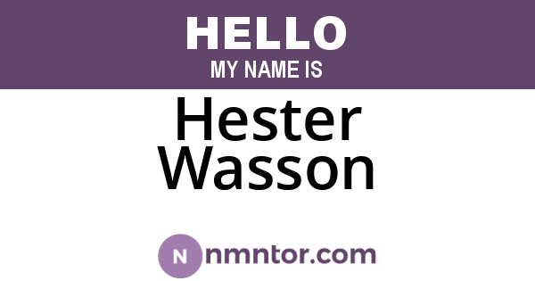 Hester Wasson