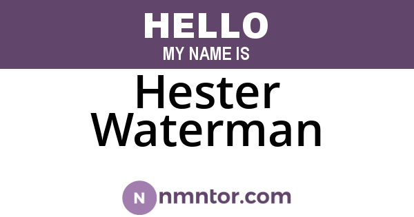 Hester Waterman