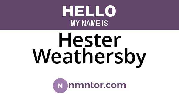 Hester Weathersby