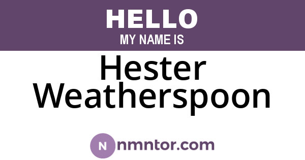 Hester Weatherspoon