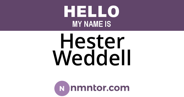 Hester Weddell