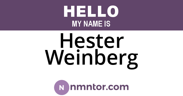Hester Weinberg
