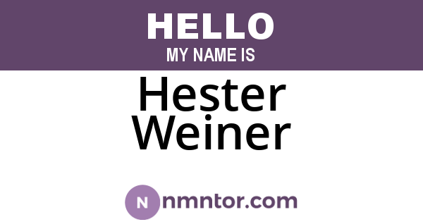 Hester Weiner
