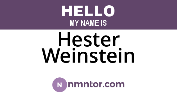 Hester Weinstein
