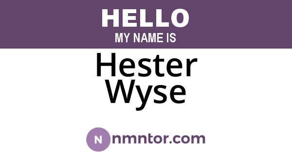 Hester Wyse