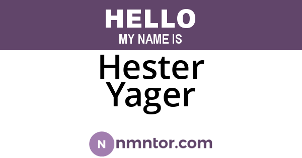 Hester Yager