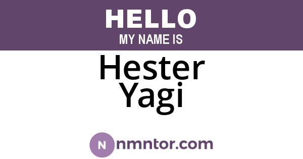 Hester Yagi