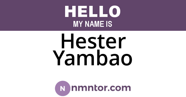 Hester Yambao