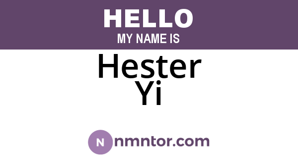 Hester Yi
