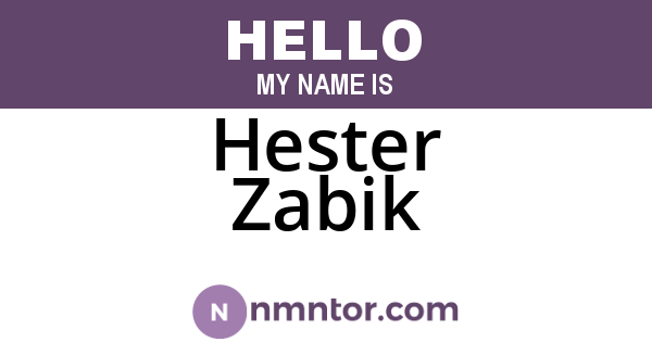 Hester Zabik