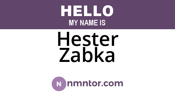 Hester Zabka