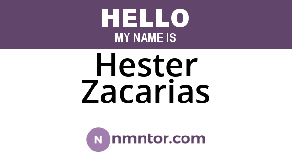 Hester Zacarias