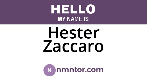 Hester Zaccaro