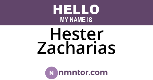 Hester Zacharias
