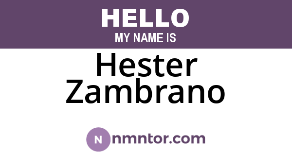 Hester Zambrano
