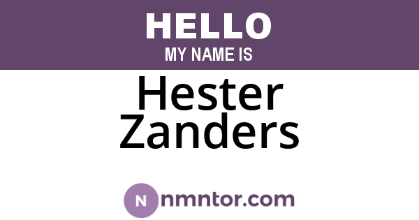 Hester Zanders