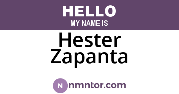 Hester Zapanta