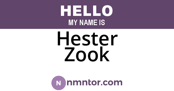Hester Zook