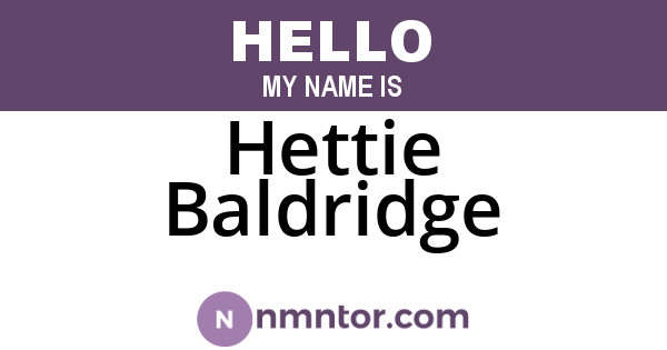 Hettie Baldridge