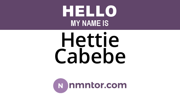 Hettie Cabebe